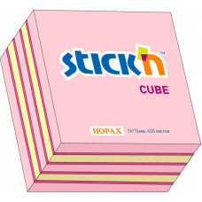 Блок самоклеящийся бумажный Stick`n 21341 76x76мм 400лист. 70г/м2 неон+пастель розовый 3цв.в упак.