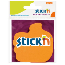 Блок самоклеящийся бумажный Stick`n 21178 70x70мм 50лист. 70г/м2 неон оранжевый вырубной 