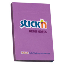 Блок самоклеящийся бумажный Stick`n 21208 51x76мм 100лист. 70г/м2 неон фиолетовый