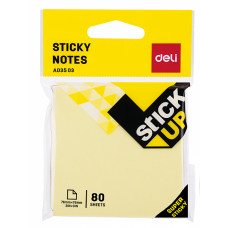 Блок самоклеящийся бумажный Deli Stick UP EA03503 76x76мм 80лист. желтый европодвес
