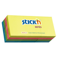 Блок самоклеящийся бумажный Stick`n 21532 38x51мм 100лист. 70г/м2 неон 4цв.в упак. без упаковки