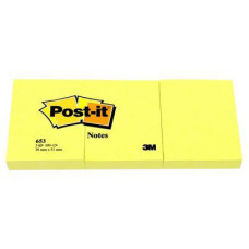 Блок самоклеящийся бумажный 3M Post-it Original 653 7100172772 38x51мм 100лист. желтый 1цв.в упак. (упак.:3шт)