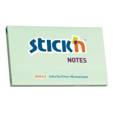 Блок самоклеящийся бумажный Stick`n 21156 76x127мм 100лист. 70г/м2 пастель зеленый