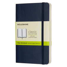 Блокнот Moleskine CLASSIC SOFT QP613B20 Pocket 90x140мм 192стр. нелинованный мягкая обложка синий сапфир