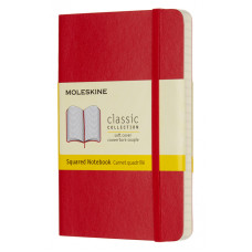Блокнот Moleskine CLASSIC SOFT QP612F2 Pocket 90x140мм 192стр. клетка мягкая обложка красный