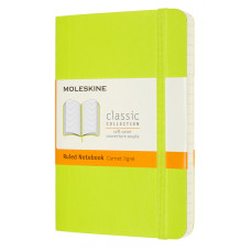 Блокнот Moleskine CLASSIC SOFT QP611C2 Pocket 90x140мм PU 192стр. линейка мягкая обложка лайм