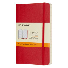 Блокнот Moleskine CLASSIC SOFT QP611F2 Pocket 90x140мм 192стр. линейка мягкая обложка красный