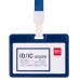 Бейдж для пропуска Deli 8314/D-Blue 54х89мм горизонтальный акрил/пластик темно-синий
