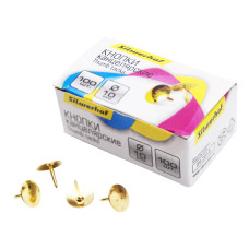 Кнопки Silwerhof 501012 металл d=10мм золотистый (упак.:100шт) картонная коробка