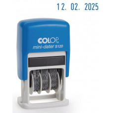 Датер Colop S 120/BL BANK пластик корп.:синий автоматический 1стр. мес.:цифровое оттис.:синий шир.:3.8мм выс.:1.9мм