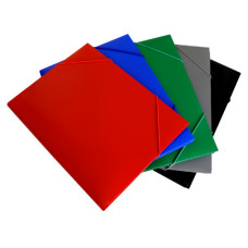 Папка на резинке Бюрократ -PR04RED A4 пластик кор.15мм 0.4мм красный