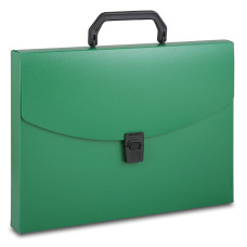 Портфель Бюрократ -BPP01GRN 1 отдел. A4 пластик 0.7мм зеленый
