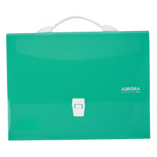 Папка-портфель Deli Aurora EB50452 1 отдел. A4 ребрист. поверхн. пластик 0.6мм зеленый