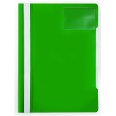 Папка-скоросшиватель Бюрократ -PS-V20GRN A4 прозрач.верх.лист карм.для визит. пластик зеленый 0.12/0.16
