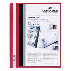 Папка-скоросшиватель Durable Duraplus 2579-03 A4+ прозрач.верх.лист карман пластик красный