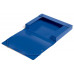 Папка-короб на резинке Бюрократ -BA40/07BLUE пластик 0.7мм корешок 40мм A4 синий