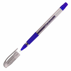 Ручка гелевая Pensan SOFT GEL FINE (2420/12BLUE) 0.5мм игловидный пиш. наконечник корпус пластик резин. манжета прозрачный синие чернила