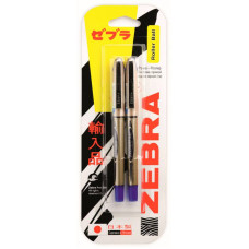 Ручка-роллер Zebra ZEB-ROLLER BE& AX7 0.7мм стреловидный пиш. наконечник синий/синий блистер (2шт)