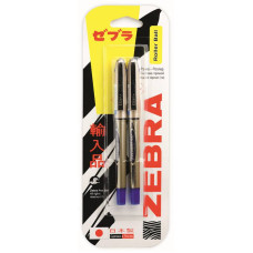 Ручка-роллер Zebra ZEB-ROLLER BE& DX7 0.7мм игловидный пиш. наконечник синий/синий блистер (2шт)