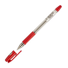 Ручка шариковая Pilot BPS-GP-F-R (77566) 0.22мм корпус пластик резин. манжета прозрачный красные чернила