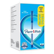 Ручка шариковая Paper Mate BRITE BP (2084374/50) 0.7мм прозр.корпус синие чернила (50шт)