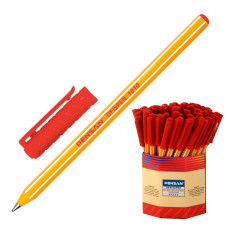 Ручка шариковая Pensan OFFICEPEN 1010 (1010/60RED) 1мм игловидный пиш. наконечник круглая телескопич.корпус желтый красные чернила коробка картонная