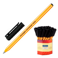 Ручка шариковая Pensan OFFICEPEN 1010 (1010/60BLACK) 1мм игловидный пиш. наконечник круглая телескопич.корпус желтый черные чернила