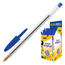 Ручка шариковая Bic CRISTAL (847898) 1мм прозрачный синие чернила коробка картонная