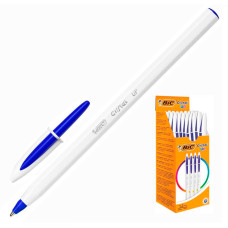 Ручка шариковая Bic CRISTAL (949879) 1.2мм белый синие чернила коробка картонная