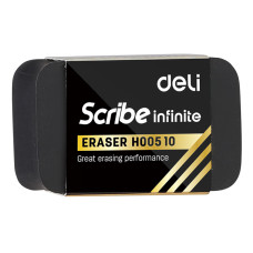 Ластик Deli EH00510 Scribe Infinite 20x10x40мм черный индивидуальная картонная упаковка