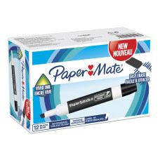 Набор маркеров для досок Paper Mate 2084308 Sharpie скошенный пиш. наконечник черный коробка (12шт.)