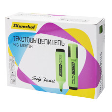 Текстовыделитель Silwerhof Soft Pastel 108133-22 скошенный пиш. наконечник 1-5мм мятный коробка