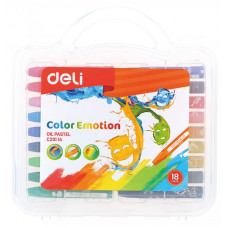 Масляная пастель Deli EC20114 Color Emotion шестигранные 18цв. пл.кор.