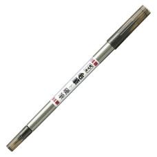 Ручка капилляр. Zebra brush pen (56610) серебристый синие двойной пиш. наконечник