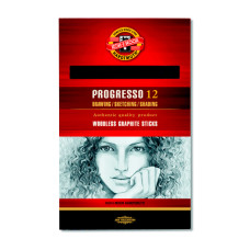 Набор карандашей чернографит. Koh-I-Noor Progresso 8911 89110HB004PZ HB шестигран. корпус черный цельнографитный в лаке коробка картонная