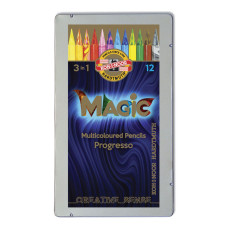 Карандаши цв. Koh-I-Noor Progresso Magic 8772 8772012004PL кругл. цветной корпус Jumbo 12цв. мет.кор.