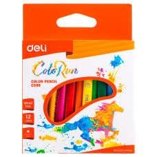 Карандаши цв. Deli EC09900 ColoRun трехгран. пластик 12цв. коробка/европод. (12шт)