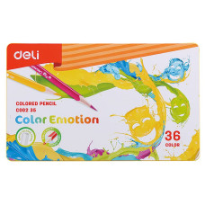 Карандаши цв. Deli EC00235 Color Emotion липа 36цв. мет.кор. (36шт)