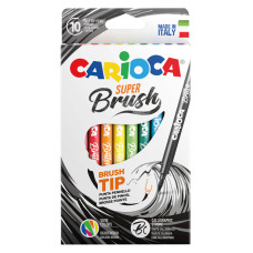 Фломастеры Carioca Super Brush 42937 кисть смываемые 10цв. коробка с европодвесом