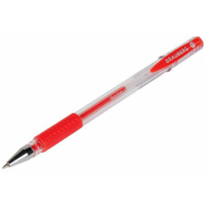 Ручка гелев. Number One (141195) прозрачный d=0.5мм красные сменный стержень 1стерж. линия 0.35мм резин. манжета
