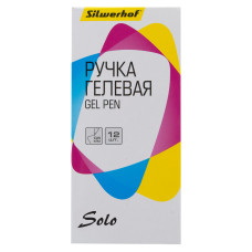 Ручка гелевая Silwerhof SOLO 0.5мм игловидный пиш. наконечник синие чернила коробка картонная