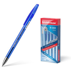 Ручка гелев. Erich Krause R-301 Original Gel Stick (40318) синий полупр. d=0.5мм син. черн. линия 0.4мм