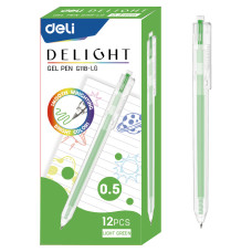 Ручка гелев. Deli Delight EG118-LG прозрачный сал. черн. линия 0.5мм