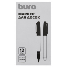 Маркер для досок Buro пулевидный пиш. наконечник 2.5мм красный коробка