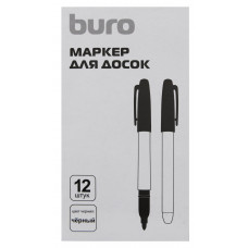 Маркер для досок Buro пулевидный пиш. наконечник 2.5мм черный коробка