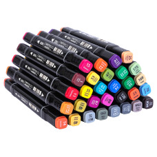 Набор маркеров для скетчинга Deli E70806-30 двойной пиш. наконечник 30цв. ассорти текстильная сумка (30шт.)