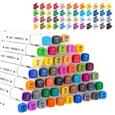 Набор маркеров для скетчинга Deli 70801-48 двойной пиш. наконечник 1-7мм пластиковая коробка (48шт.)