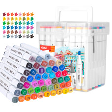 Набор маркеров для скетчинга Deli E70801-48/A Color Emotion двойной пиш. наконечник 1мм 48цв. (48шт.)