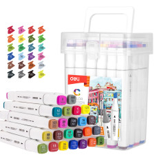 Набор маркеров для скетчинга Deli E70801-24/A Color Emotion двойной пиш. наконечник 1мм 24цв. (24шт.)