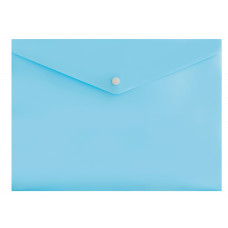 Конверт на кнопке Бюрократ Pastel -PKPAST/BLUE A4 пластик 0.18мм голубой
